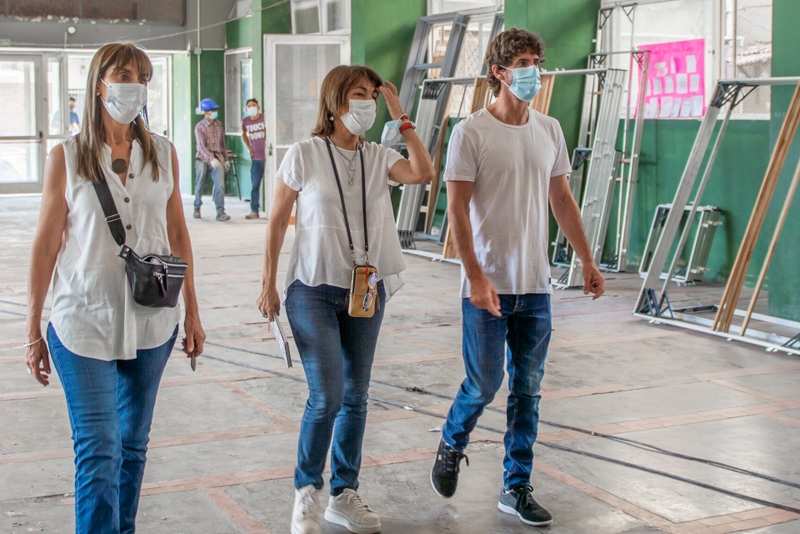 Juan Andreotti visitó la obra de renovación de la histórica Escuela Técnica N°2