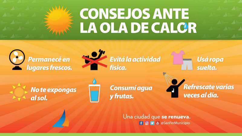 Nueva alerta amarilla por ola de calor: El Municipio de San Fernando brinda consejos y solicita precauciones