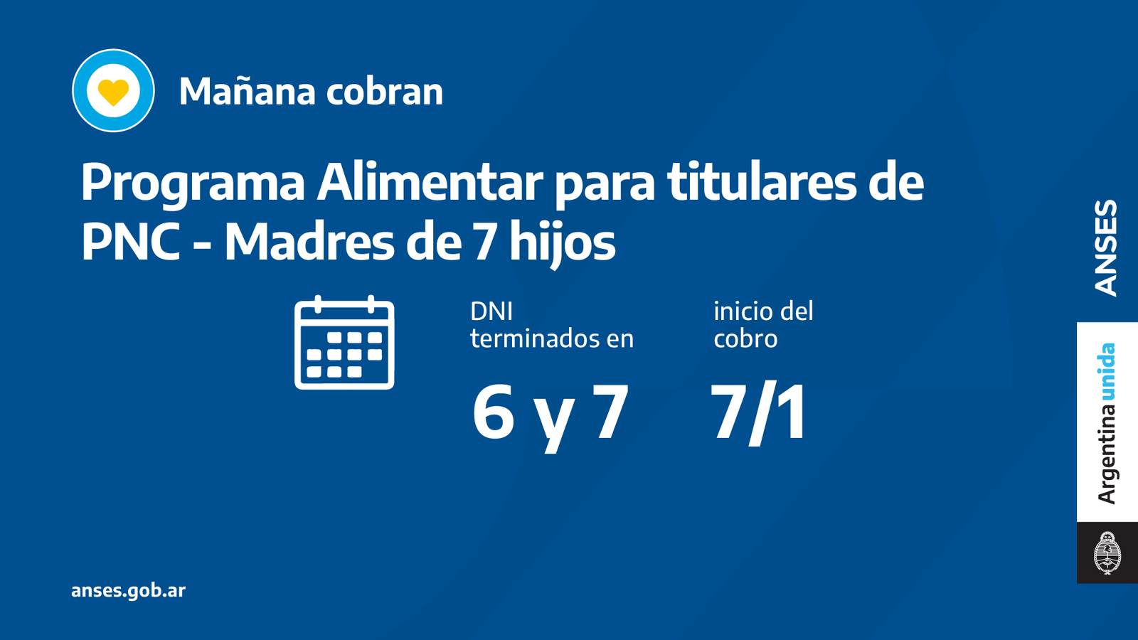 ANSES, calendarios de Pago del Viernes 7 de Enero