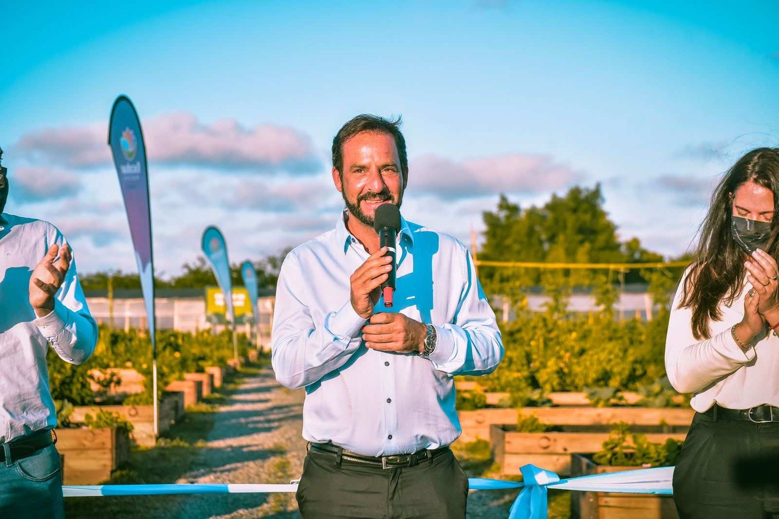 Ariel Sujarchuk y Beto Ramil inauguraron la ampliación de la Huerta Agroecológica Municipal de Maquinista Savio
