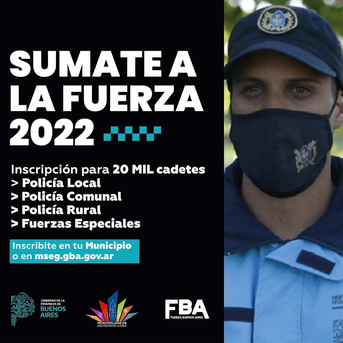 Exaltacion, inscripción a las Fuerzas Policiales