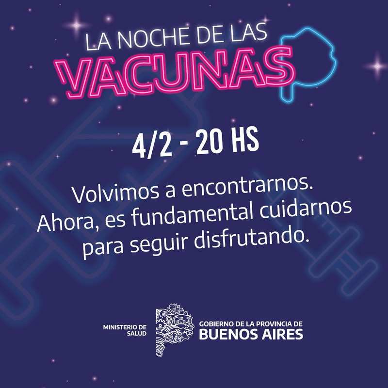 La Provincia realizará la “Noche de las Vacunas”