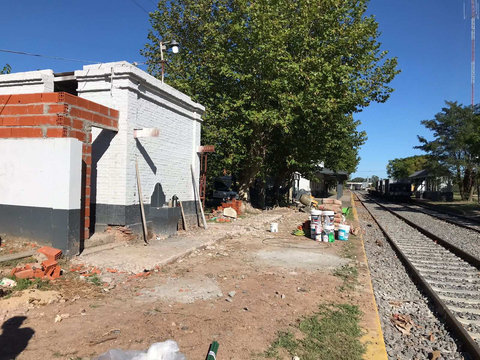 Trenes Argentinos realiza obras en la estación Los Cardales