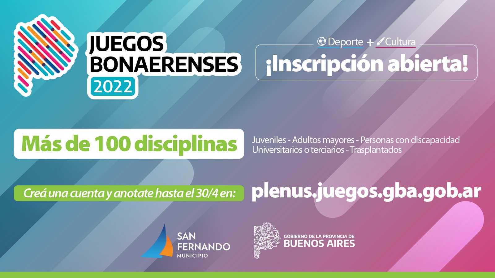 Los vecinos de San Fernando ya se pueden anotar para los Juegos Bonaerenses 2022