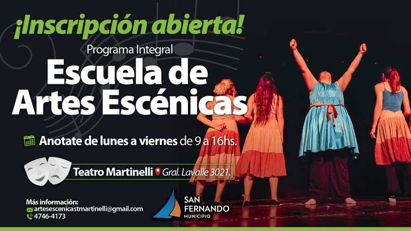 El Teatro Martinelli abrió la inscripción para su Escuela de Artes Escénicas