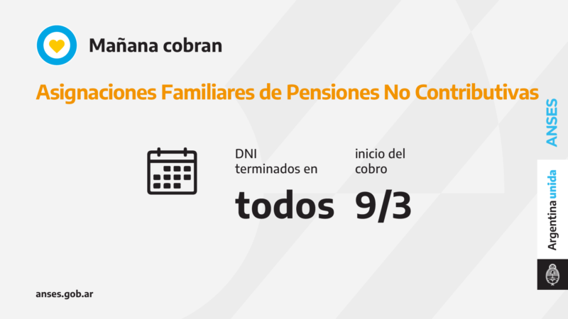 ANSES, calendarios de Pago del Miércoles 9 de Marzo