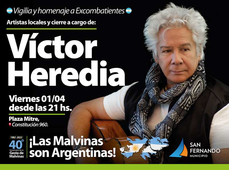 Con Víctor Heredia, este viernes San Fernando homenajeará a los Ex Combatientes de Malvinas