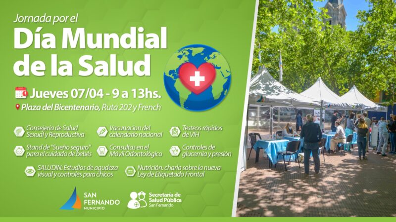 Este jueves, San Fernando realizará controles médicos y charlas por el “Día Mundial de la Salud”