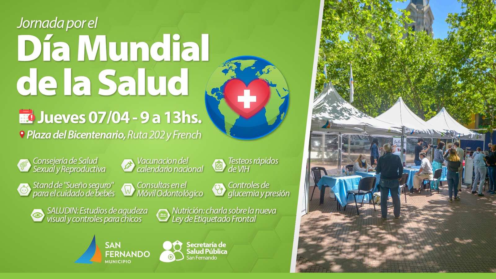 Este jueves, San Fernando realizará controles médicos y charlas por el “Día Mundial de la Salud”