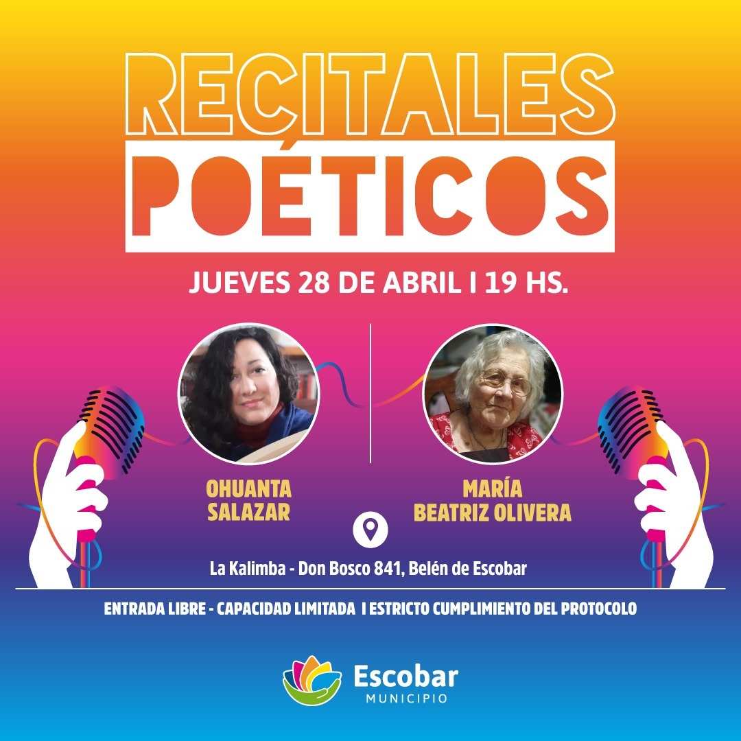 Escobar, Ohuanta Salazar & María Beatriz Olivera en el Ciclo de Recitales Poéticos