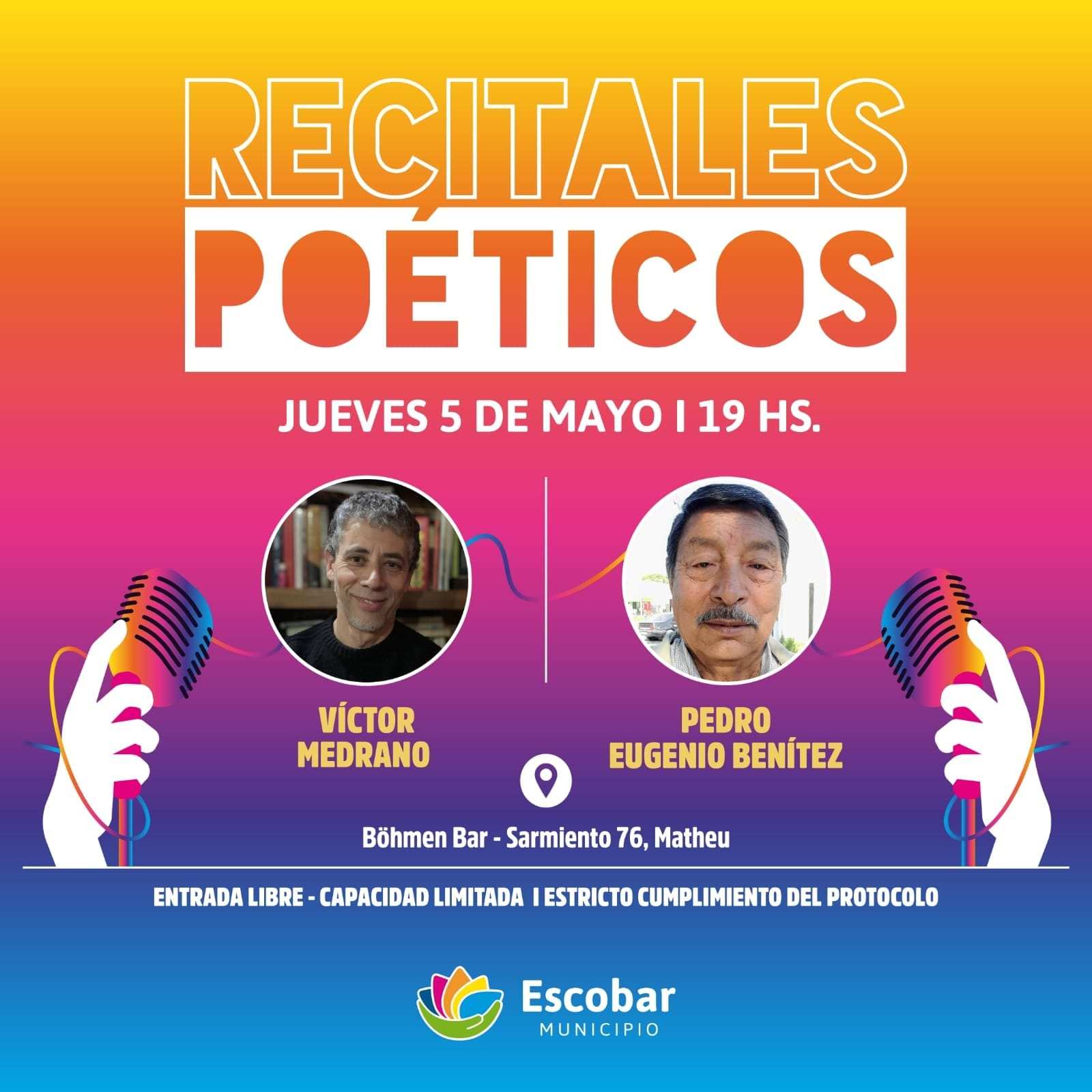 Escobar: Victor Medrano & Pedro Eugenio Benítez , en el Ciclo de Recitales Poéticos 2022