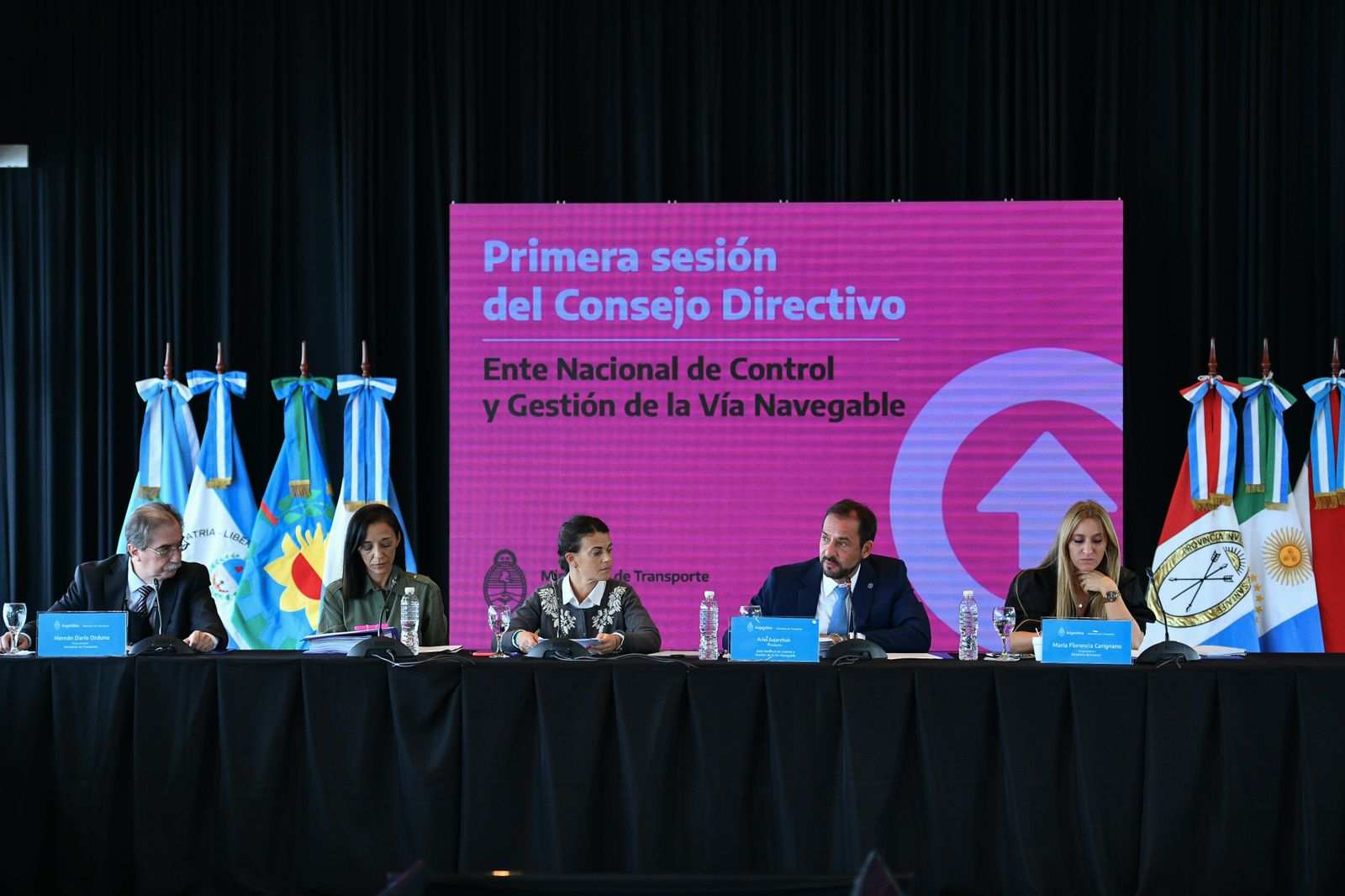 *Alexis Guerrera puso en funciones al Ente Nacional de Control y Gestión de la Vía Navegable y Ariel Sujarchuk presidió la primera reunión de su Consejo Directivo*