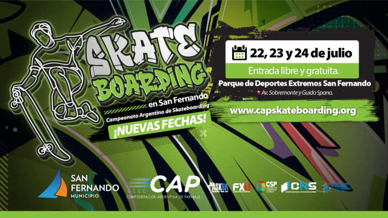 Nuevas fechas para el Campeonato Nacional de Skateboarding en San Fernando