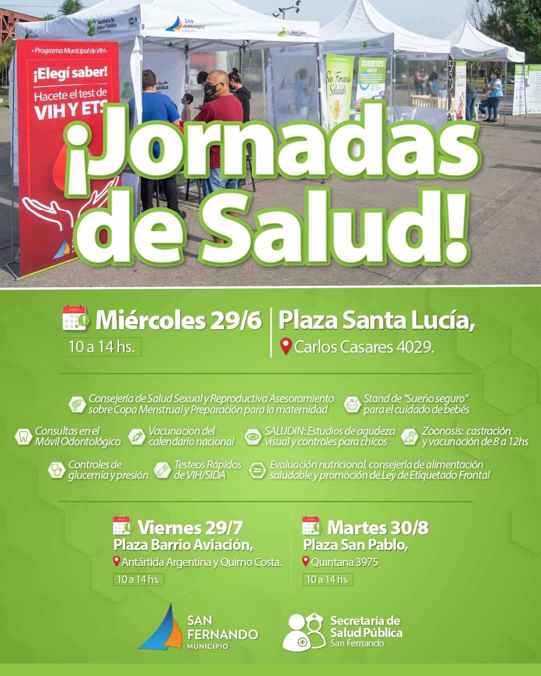 Este miércoles, San Fernando tendrá una nueva “Jornada de Salud” en la Plaza Santa Lucía