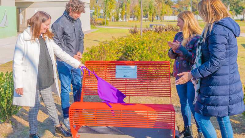 Ni una Menos: se presentó un Banco Rojo contra la violencia de género y un Tótem de Seguridad 