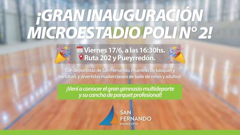 San Fernando inaugura este viernes el Microestadio del Polideportivo N°2