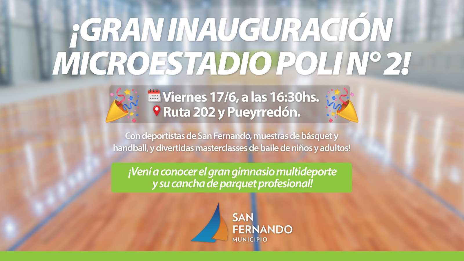 San Fernando inaugura este viernes el Microestadio del Polideportivo N°2