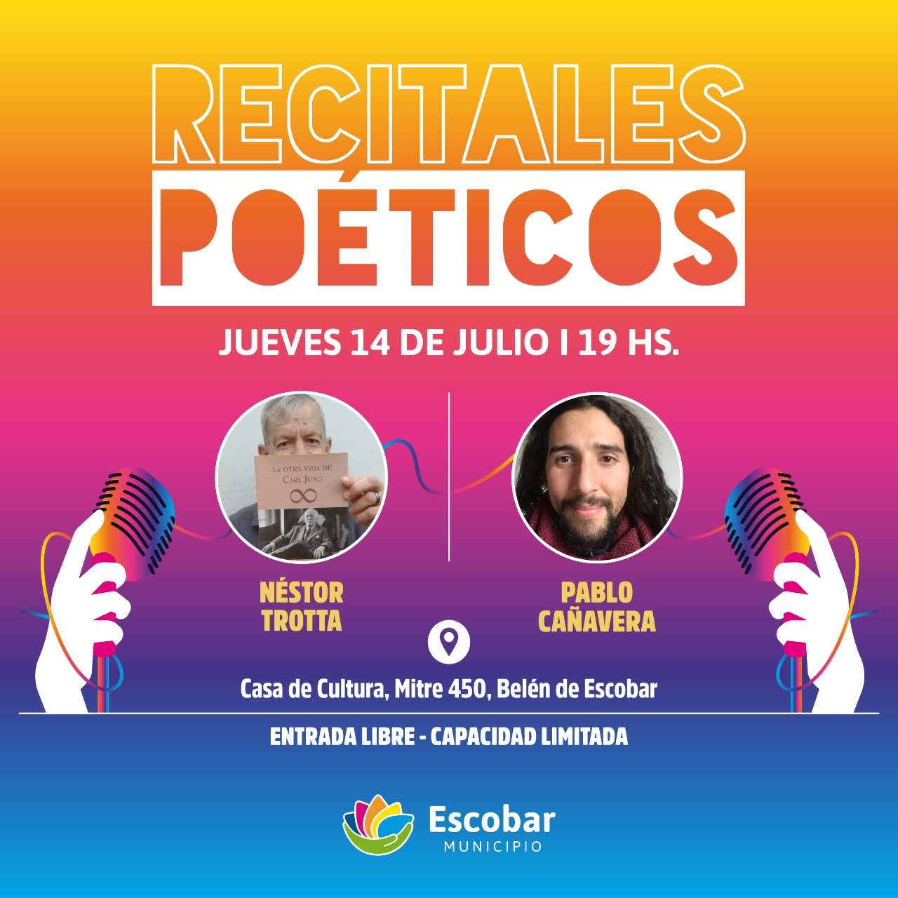 Escobar, Nestor Trotta & Pablo Cañavera en el Ciclo de Recitales Poéticos 2022