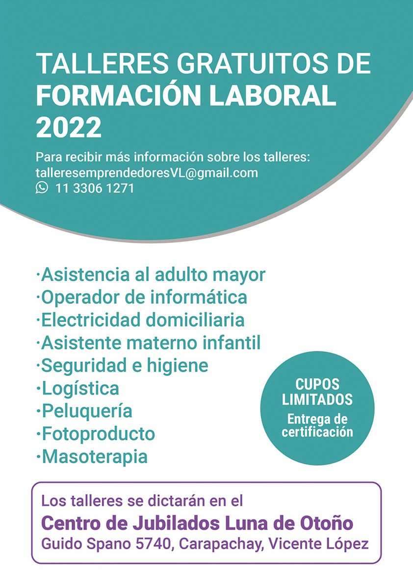 Talleres gratuitos de formación laboral en Carapachay