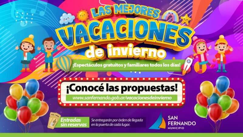 San Fernando lanzó su programación de espectáculos gratuitos de Vacaciones de Invierno