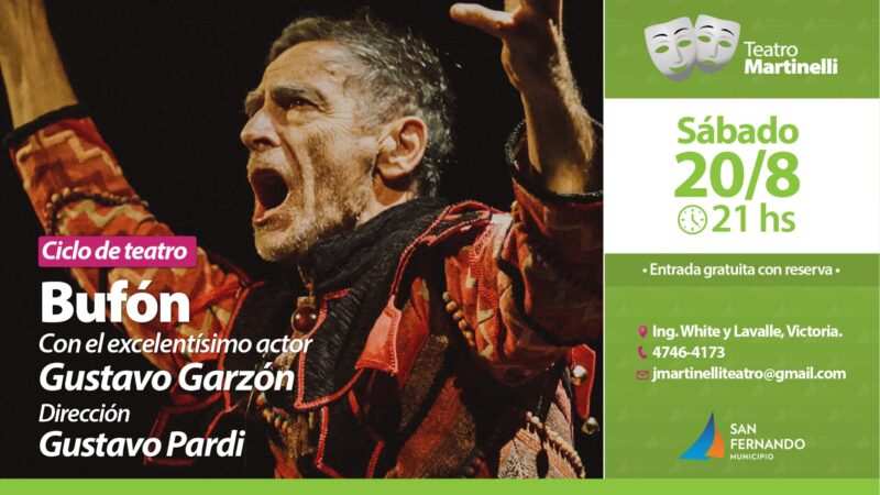Gustavo Garzón, Teatro, Cine y Música en la programación del Teatro Martinelli