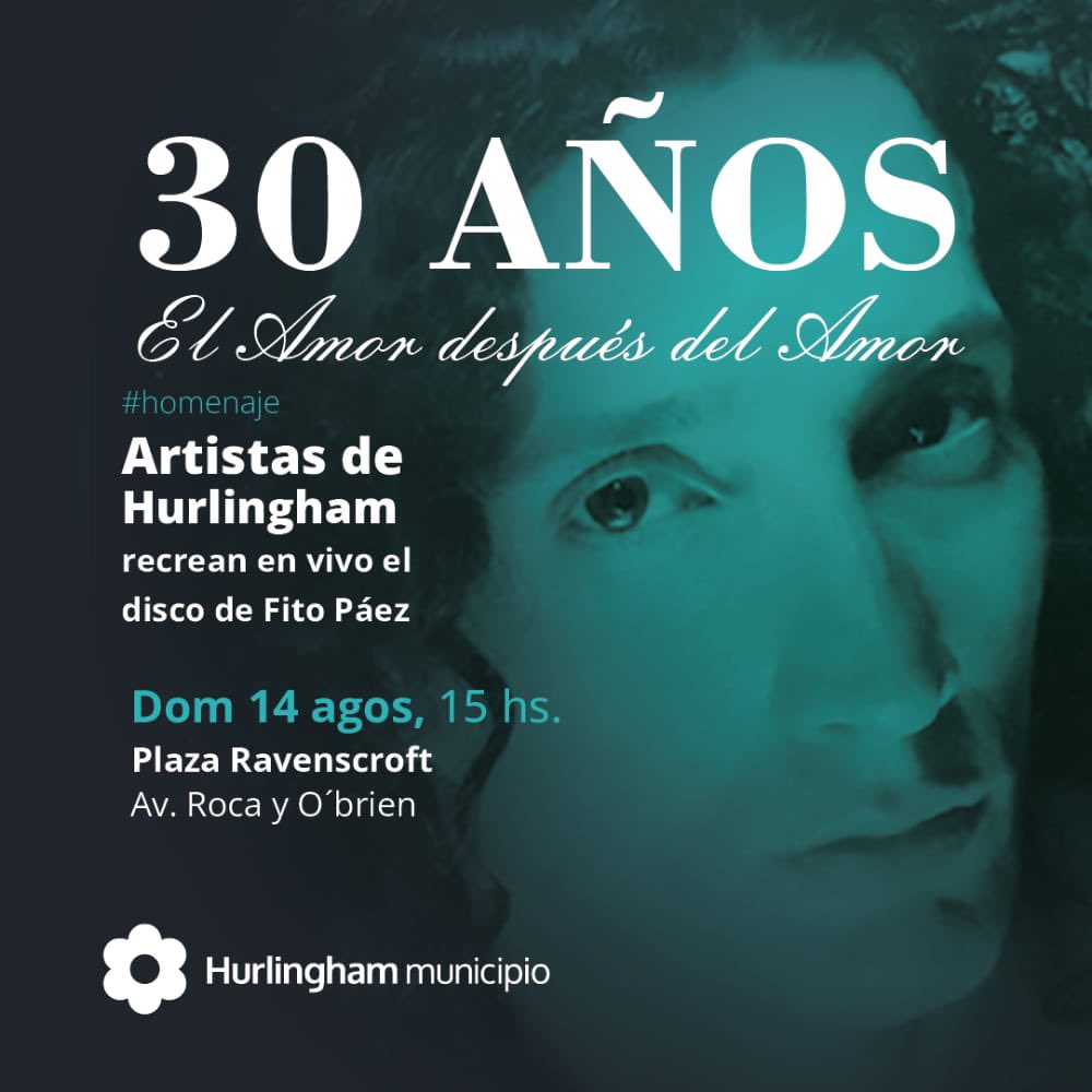 Agenda cultural en Hurlingham: Nonpalidace y G-Sony en la “Feria Finde” y un homenaje a Fito Páez por sus 30 años de “El amor después del amor”.