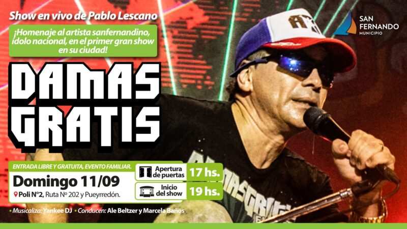 San Fernando tiene todo listo para el show de Pablo Lescano y Damas Gratis, de este domingo