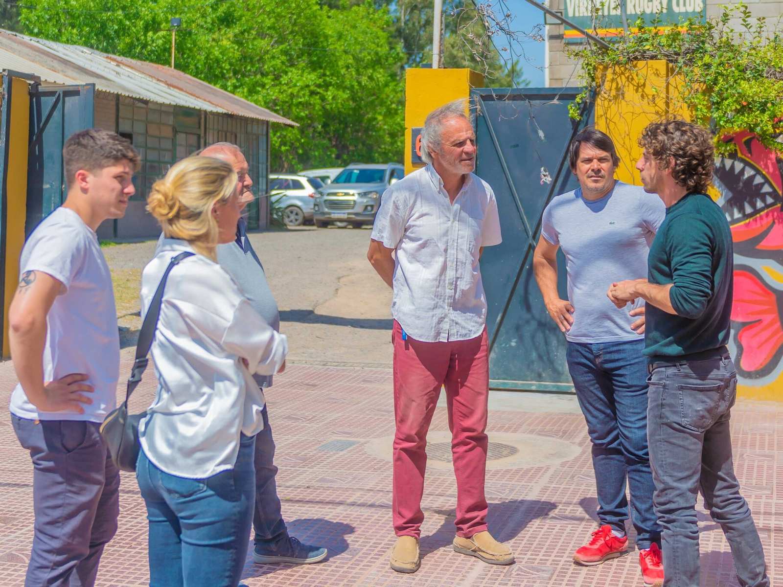 Juan Andreotti recorrió la renovación de la Ruta 202, frente al Virreyes Rugby Club