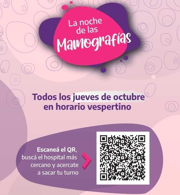 Hospitales de la Provincia realizarán la Noche de las Mamografías