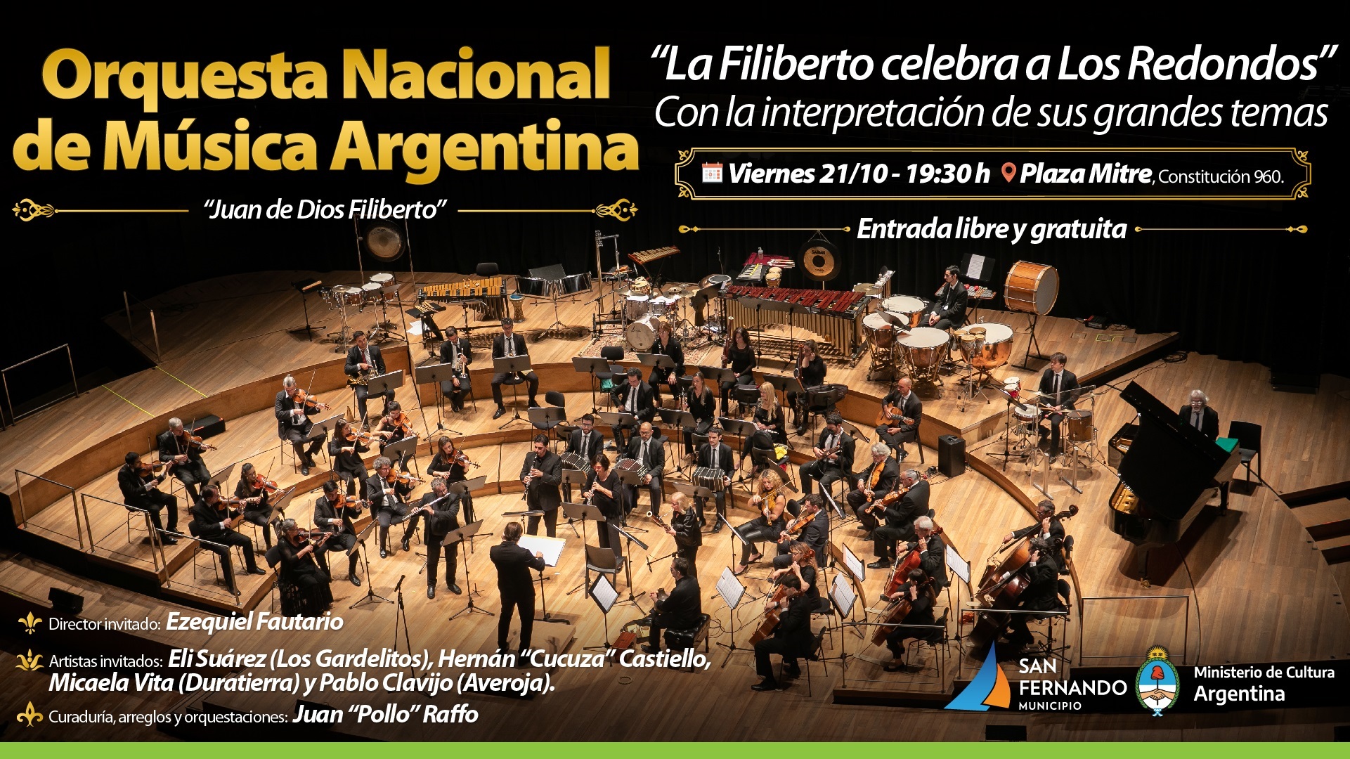 Viernes: la Orquesta “Juan de Dios Filiberto” hará un homenaje a “Los Redondos” en San Fernando
