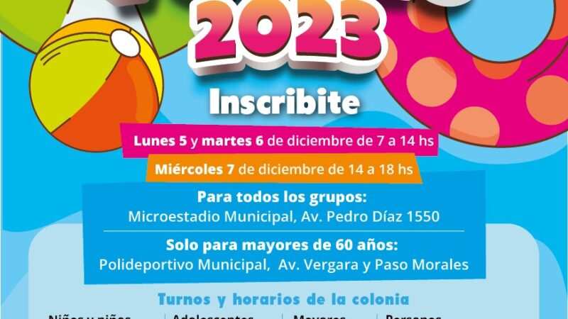 El lunes 5 de diciembre abrirán las inscripciones para la Colonia de Verano en Hurlingham