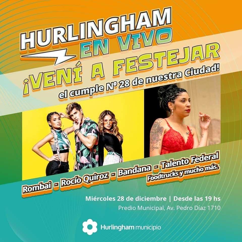 Hurlingham celebra su 28° aniversario con espectáculos gratuitos