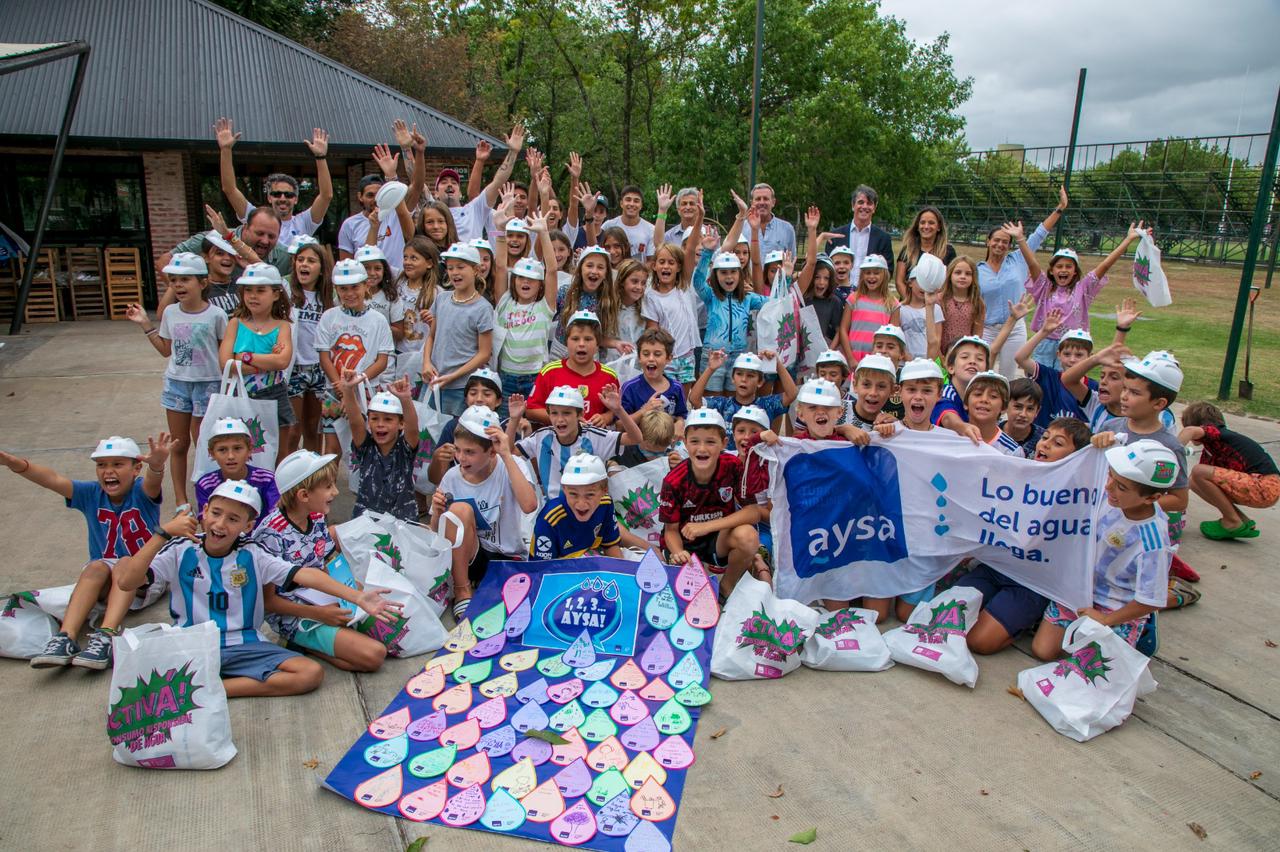 Malena Galmarini cerró la actividad recreativa sobre cuidado del agua y medioambiente que AySA realizó en las colonias de verano