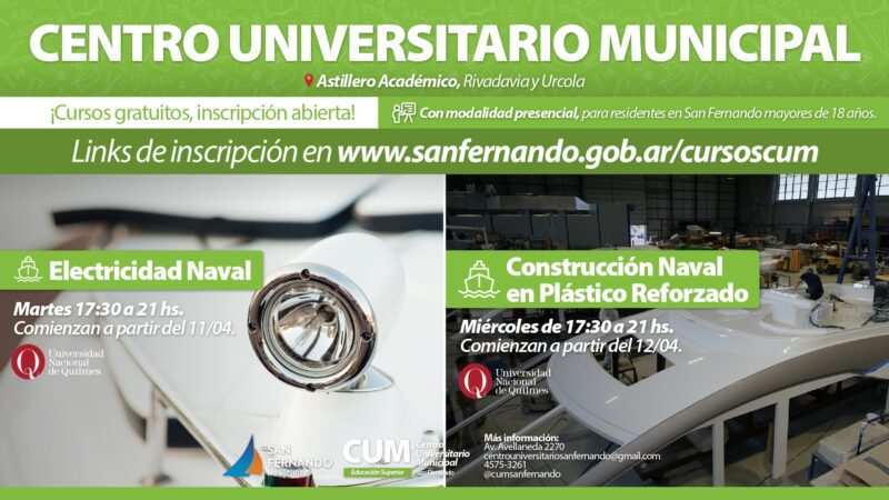 Nuevos cursos de idiomas y navales en el Centro Universitario Municipal