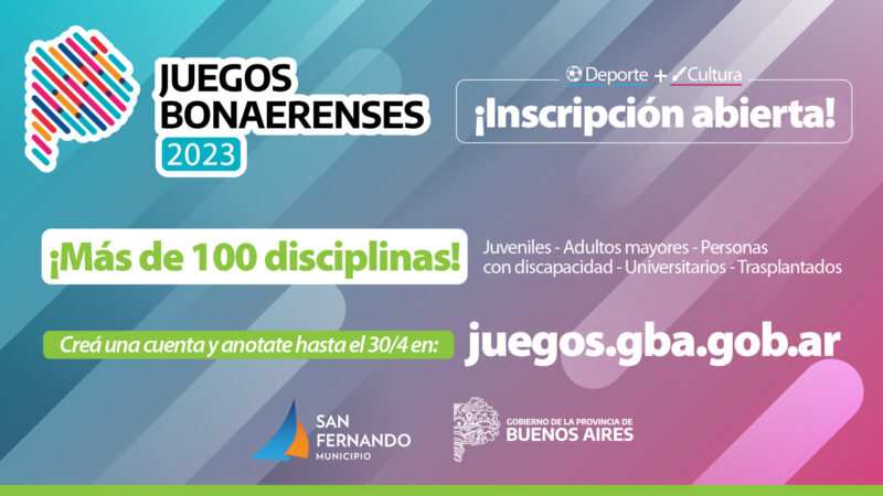 Se abrió la inscripción a los Juegos Bonaerenses de Deporte y Cultura 2023