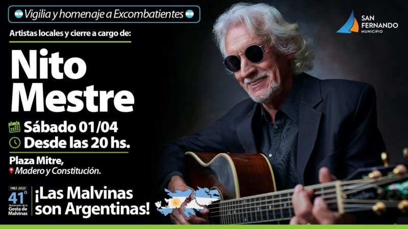San Fernando homenajeará a los Héroes de Malvinas con un show de Nito Mestre