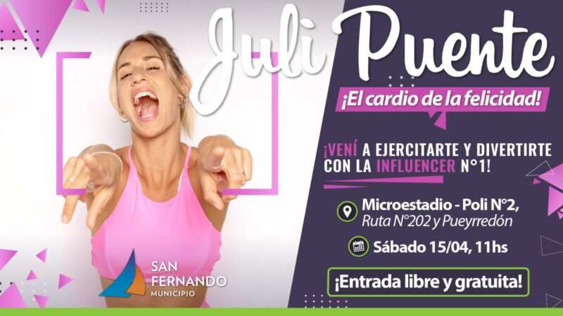 Fin de semana con Juli Puente, música, deportes y juegos en San Fernando