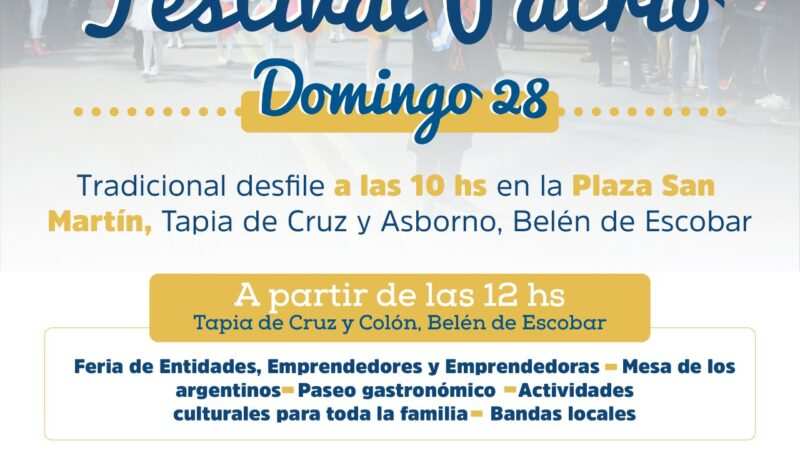 Escobar, por razones climáticas se reprogramó los festejos del 25 de Mayo