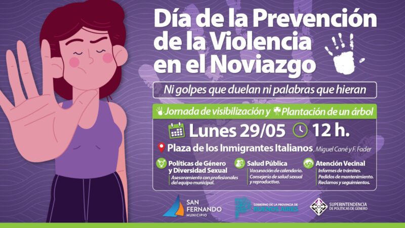 San Fernando acompañará este lunes una actividad por el Día de la Prevención de la Violencia en el Noviazgo