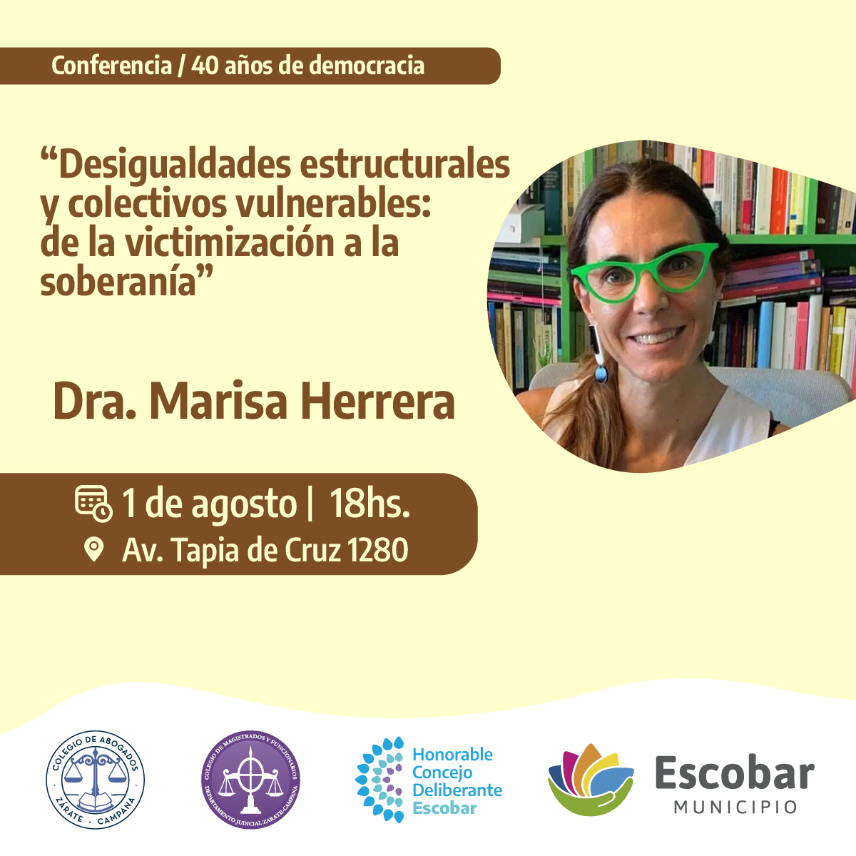 En el HCD de Escobar : Conferencia “Desigualdades estructurales y colectivos vulnerables – 1/8 18hs