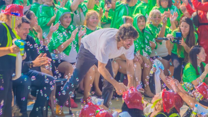 Juan Andreotti compartió las fiestas de Aquagym de los Polideportivos de San Fernando