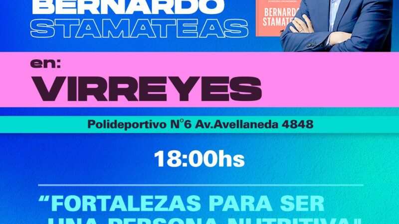 Este lunes, Bernardo Stamateas brindará una charla en Virreyes