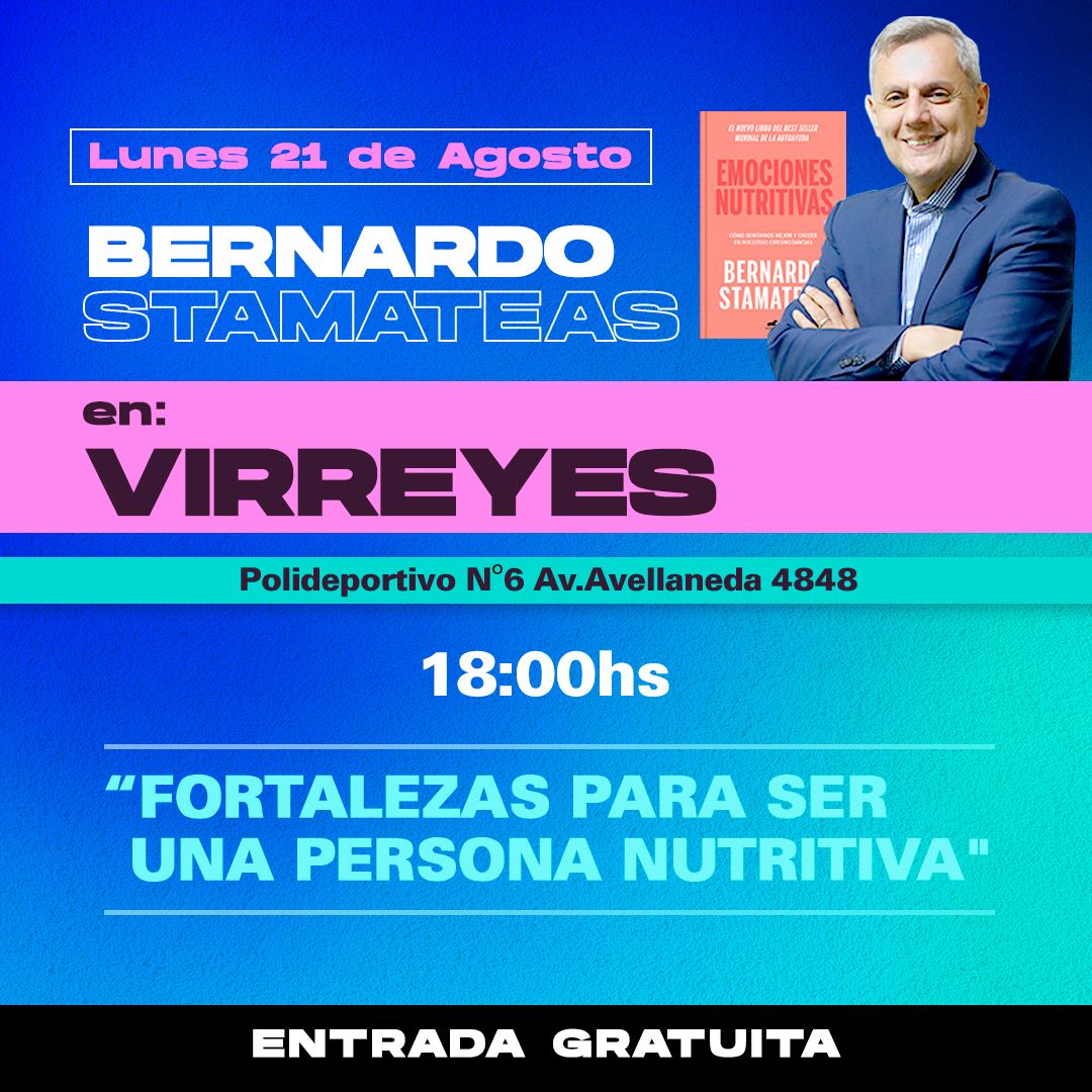 Este lunes, Bernardo Stamateas brindará una charla en Virreyes