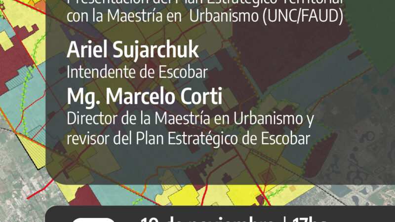 El HCD de Escobar realizará la actividad: “Planificar el territorio” con Ariel Sujarchuk y Marcelo Corti