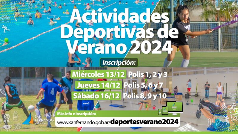 Empezó la inscripción a las actividades deportivas del verano 2024 de San Fernando