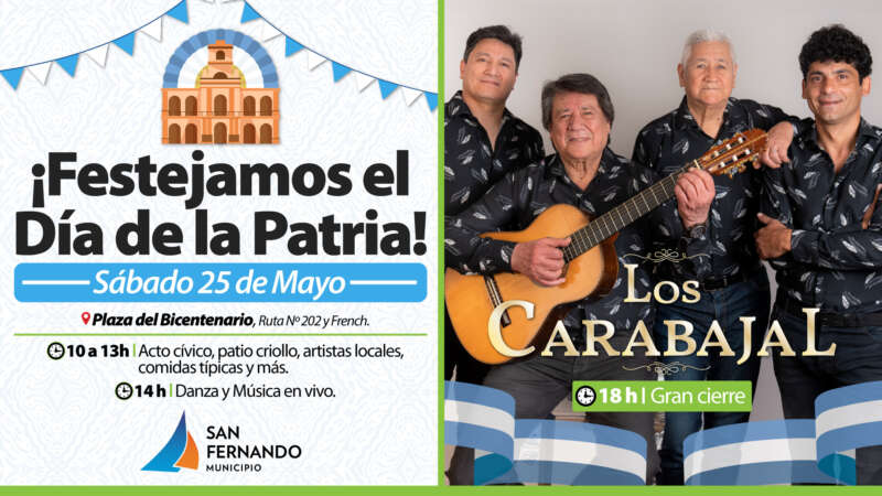 Con “Los Carabajal”, este sábado San Fernando festejará el “Día de la Patria”