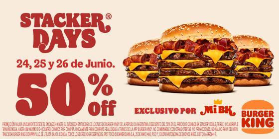 Burger King Argentina celebra los Stacker Days con hamburguesas a mitad de precio
