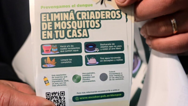 Dengue: Escobar se suma a la Jornada Intermunicipal de Descacharreo y Concientización