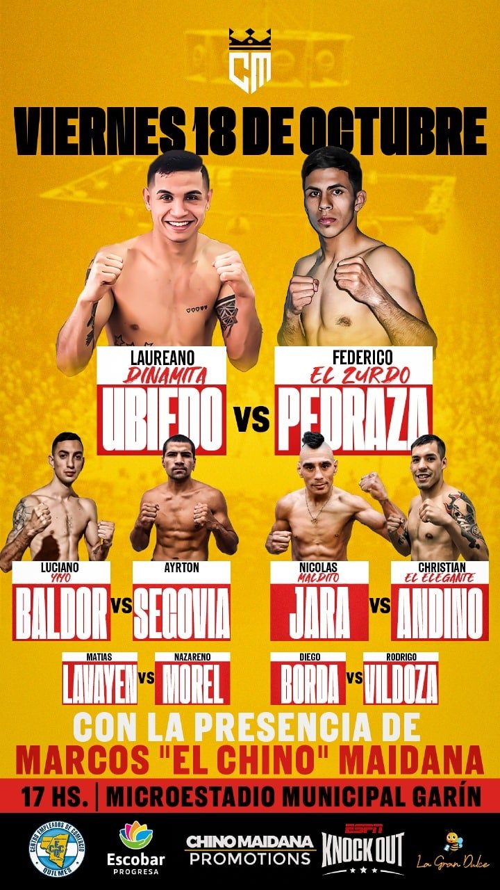 Noche de boxeo en el Microestadio Municipal de Garín con la presencia del excampeón mundial Marcos “Chino” Maidana