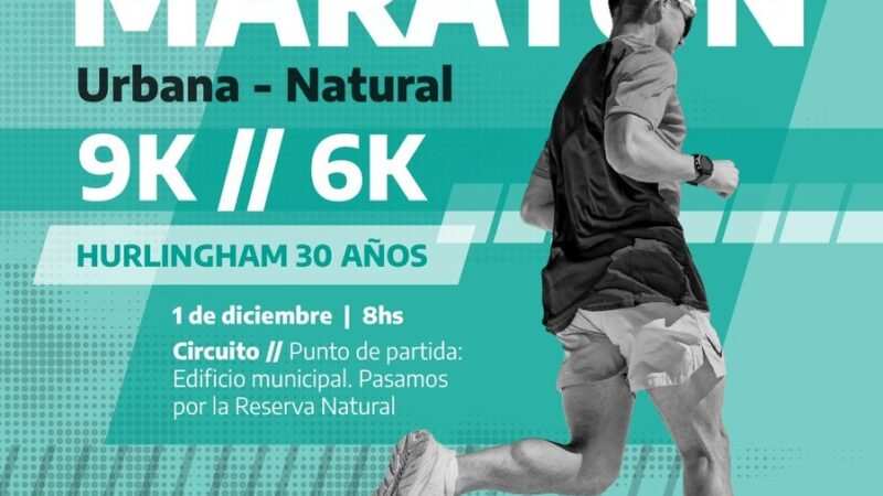 Hurlingham cumple 30 años y lo celebra con una Maratón: ¡ANOTATE!